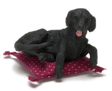 Dollhouse Miniature Sitting Labrador, Black